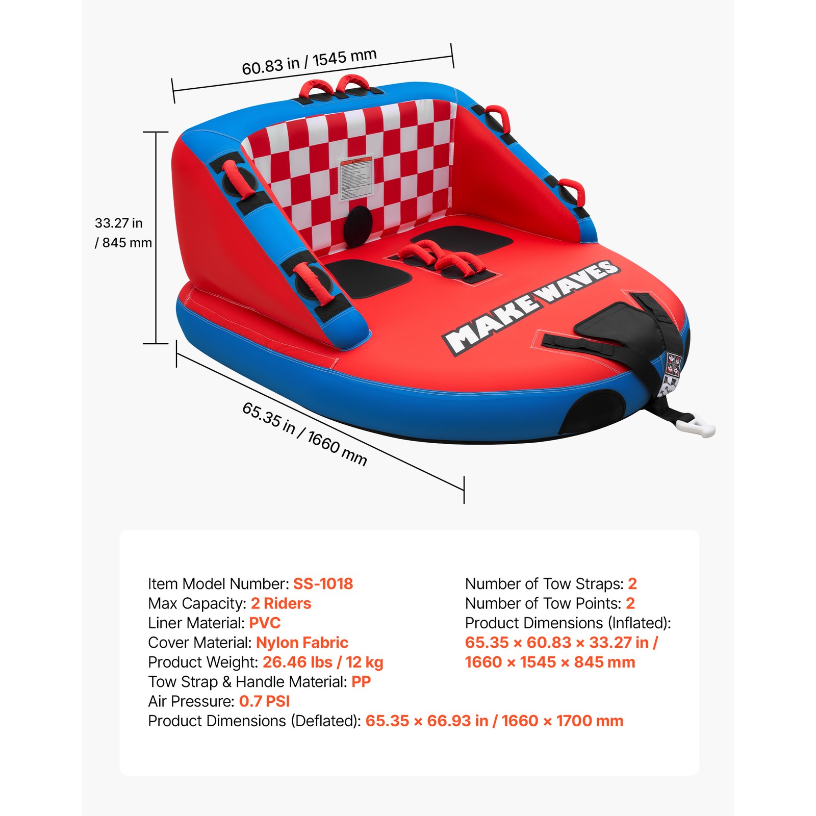 Uimoso Towable Tubes for 2 Riders – Inflatable Water Sports and Boating Fun