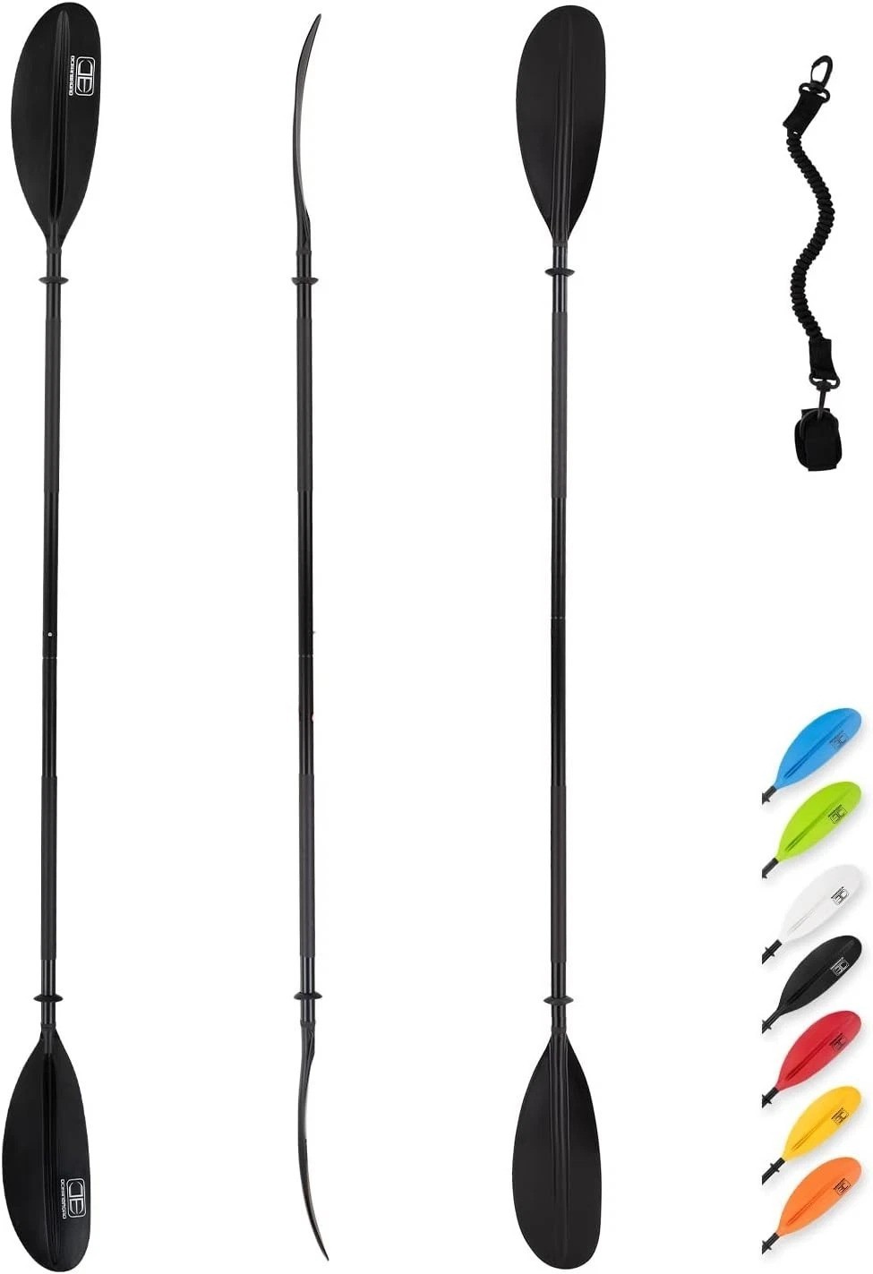 Heavy Duty Kayak Paddle 86 90.5 95 Inch with Leash and Drip Rings