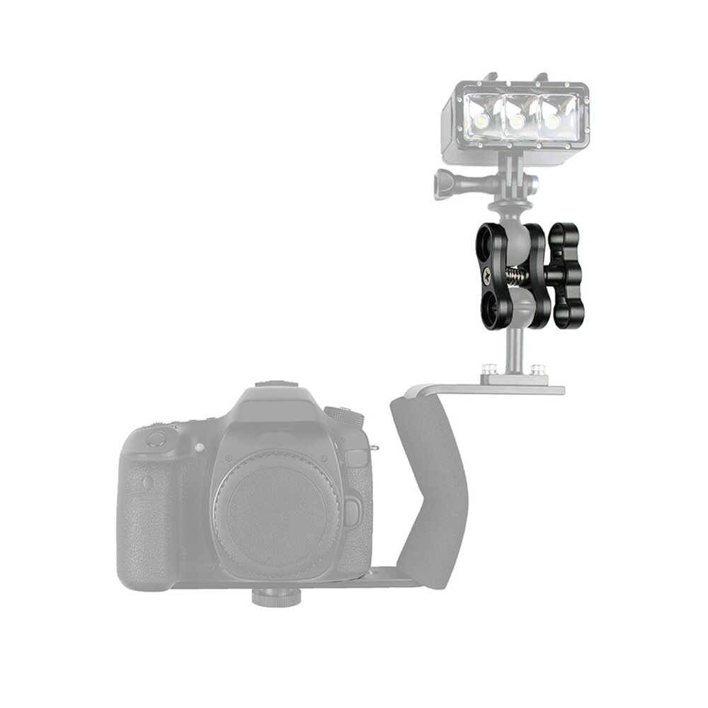 1″ Ball Clamp Diving Dual Holes Ball Butterfly Clip Arm Mount Underwater Housing