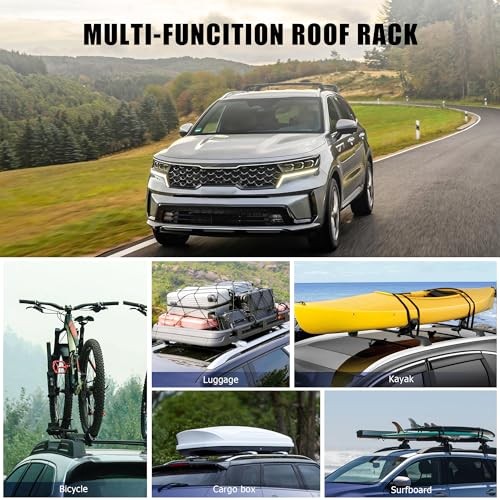 300Lbs Lockable Roof Rack Cross Bars Compatible with For 2021-2026 Kia Sorento