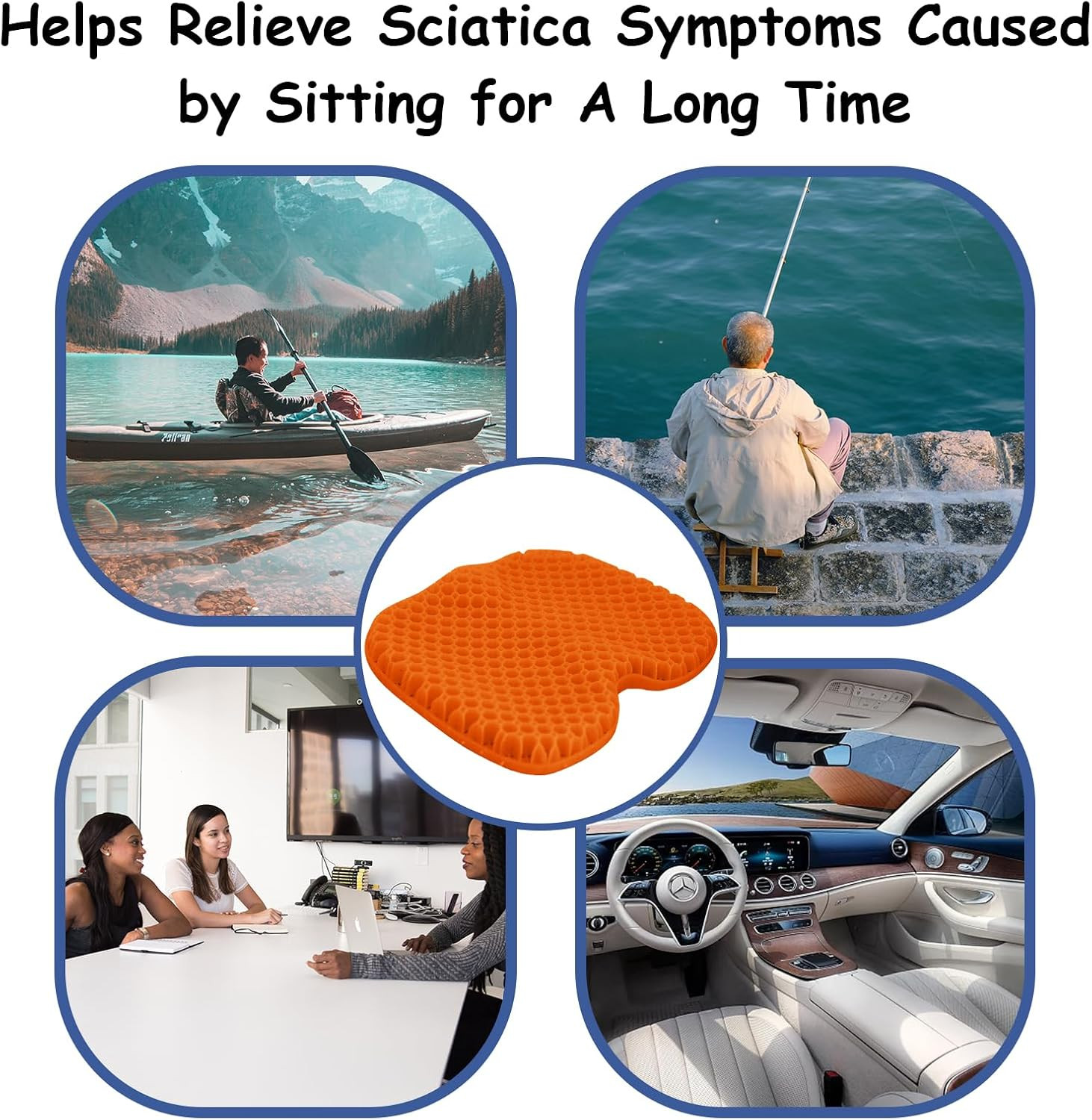 Anti-Slip Kayak Seat Cushion – Waterproof Thicken Gel Boat Kayak Canoe Rowing St