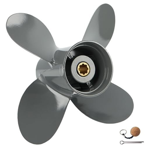 OEM Upgrade 9 1/4×10,4-Blade Aluminum Boat Motor Propeller for Honda/Yamaha 8