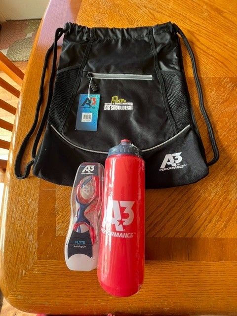 A3 Cinch Bag w/Big Shoulders Logo, Swim Goggles, and Water Bottle Bundle, BNWT