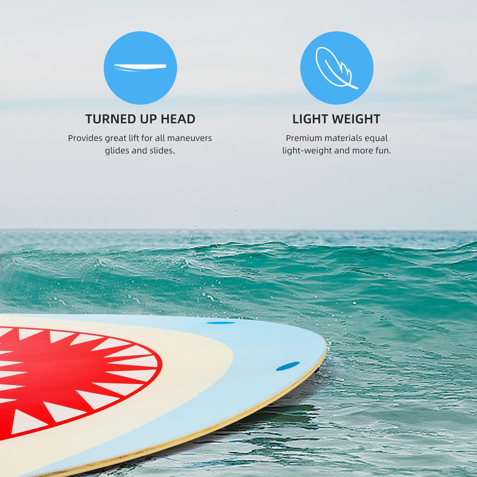 YOJOR 35 Inch SHARK Skim Board