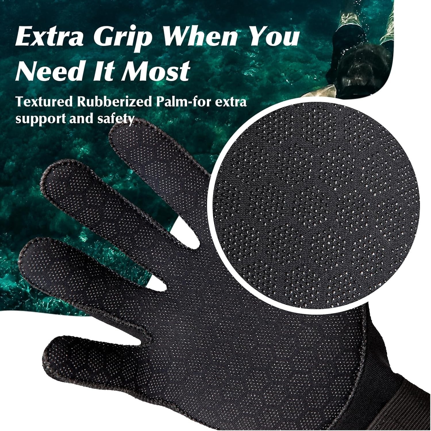 Neoprene Glove, Wetsuit Gloves 3mm with Waist Strap for Scuba Diving Snorkeli…