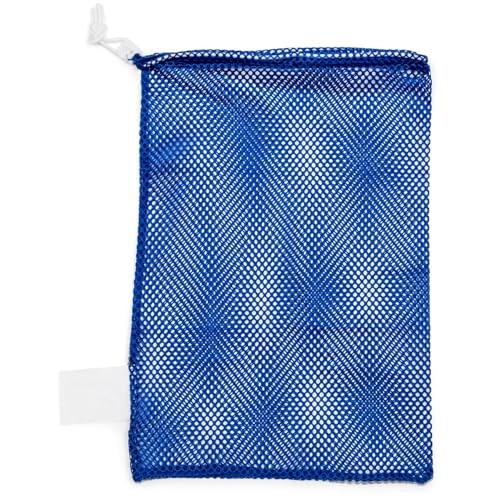 Mesh Equipment Bag – Heavy-Duty Nylon Drawstring Bag with Lock 12″ x 18″ Blue