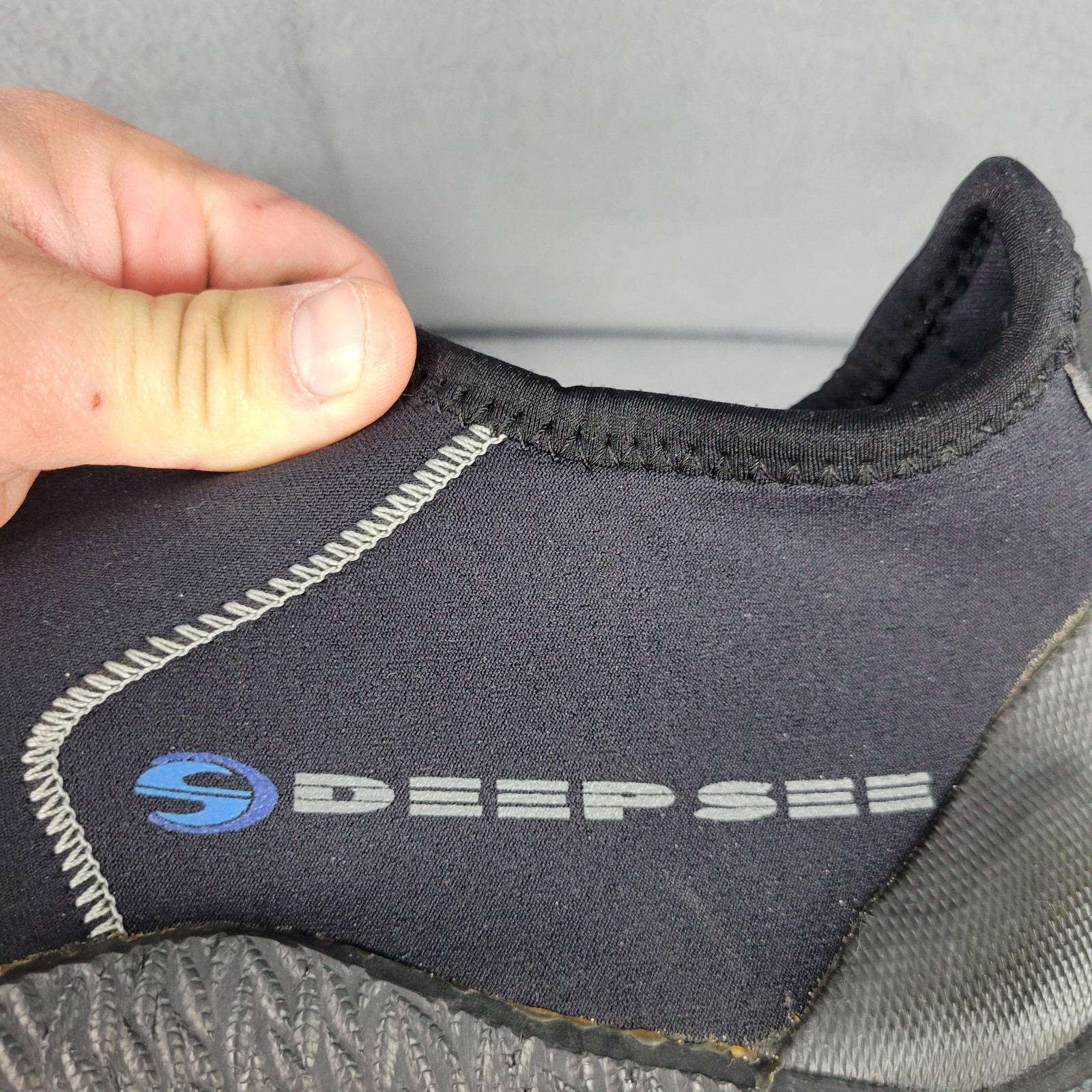 Deep See Boots Unisex 12 Black Gray Slip-On Snorkeling Surfing Scuba Diving Boot