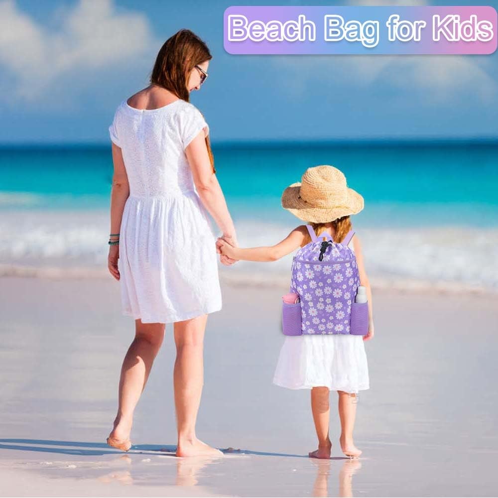 Lightweight Waterproof Swim Bags for Kids – Drawstring Backpack with Bottle