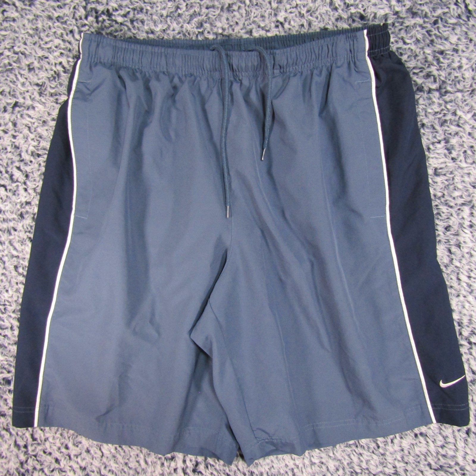 Nike Mens Swim Trunks Shorts GrayBlue Drawstring Pockets Casual Activewear Large