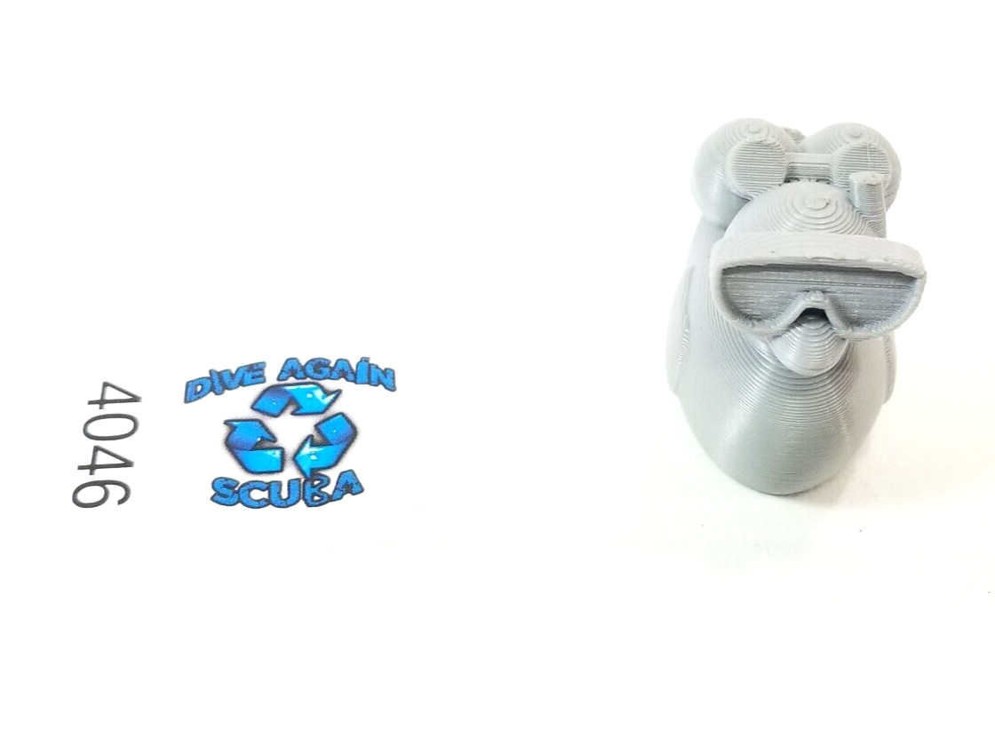 Scuba Diving 3D Printed Jeep, Cruise Duck 1.5″ Gray PLA Plastic (Rubber Duck)