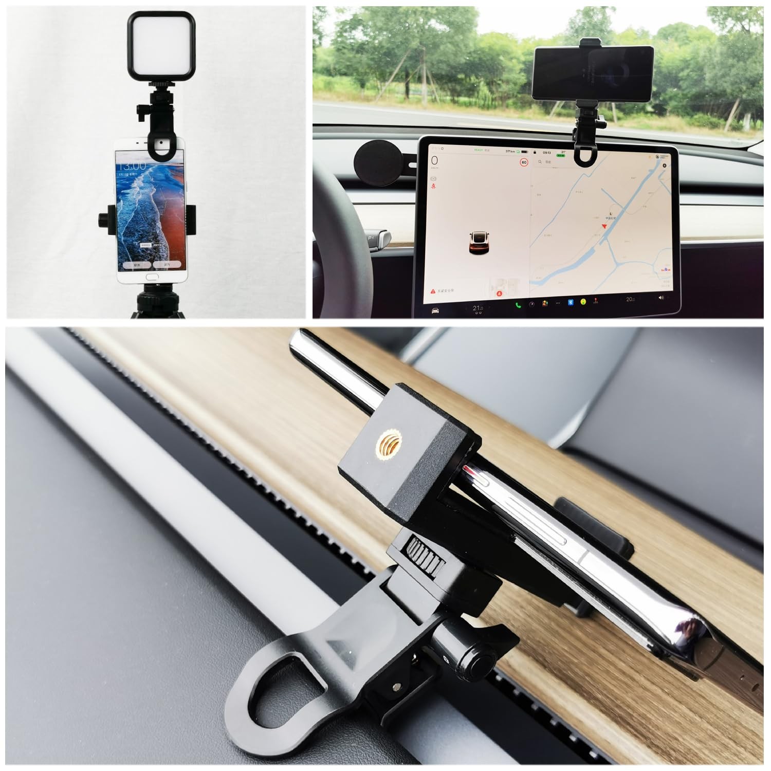 ThtRht 2 Pack Monitor Camera Mount Clamp Clip Screen LCD Display Black, white