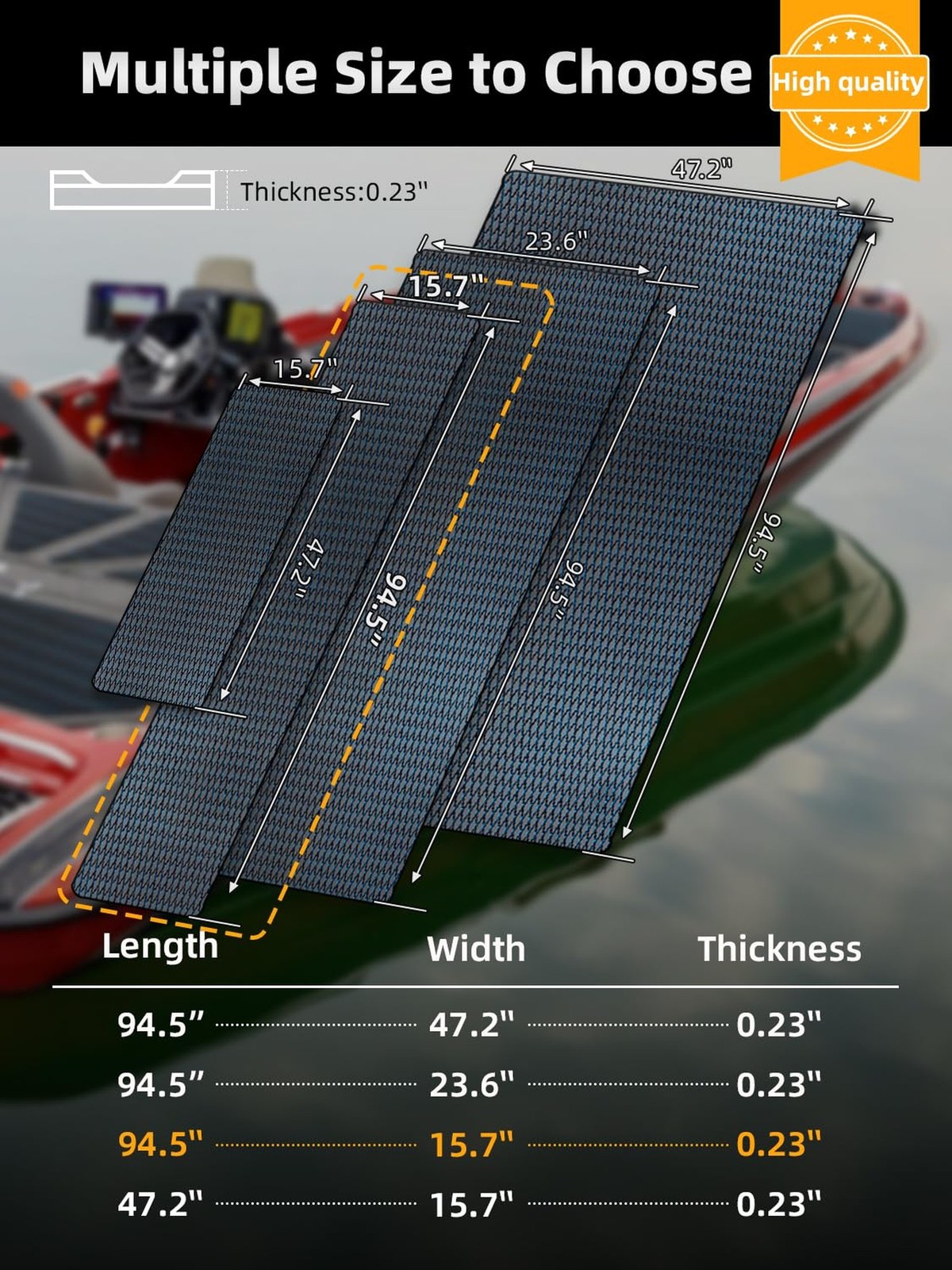FOCEAN Boat Flooring – EVA Foam Sea Boat Decking Small Diamond Marine Deck Ma…