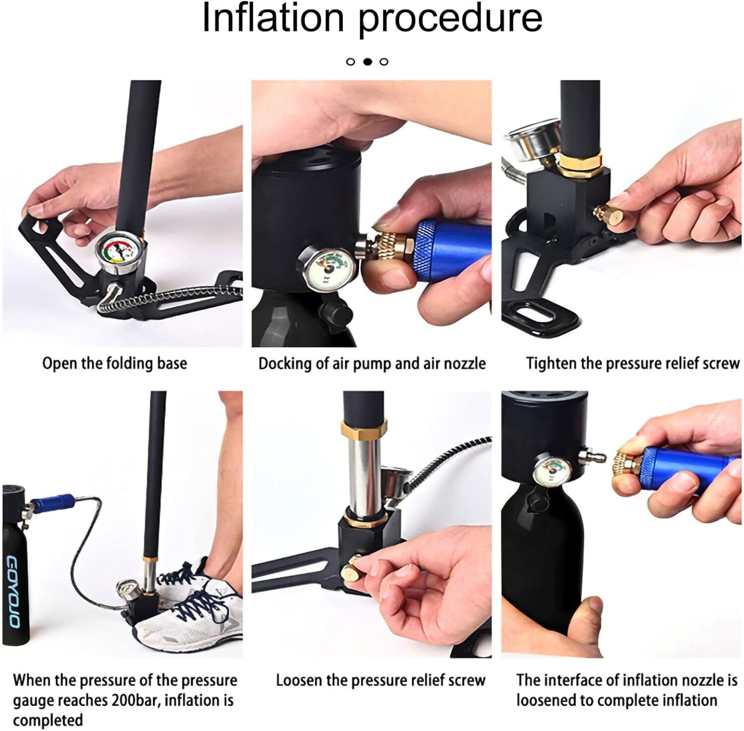 Mini 0.5L/1L/2L Scuba Diving Lung Tank Snorkel Set Mask Hand Pump Option Used