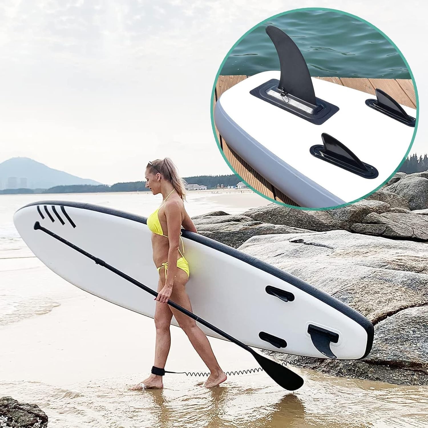 5″ 8″ 9″ 10″ 12″ Paddle Board Fin Repalcement, Nylon Fiberglass Reinforced, N…