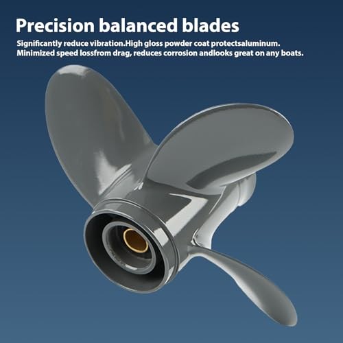OEM Upgrade 9 1/4×10,4-Blade Aluminum Boat Motor Propeller for Honda/Yamaha 8