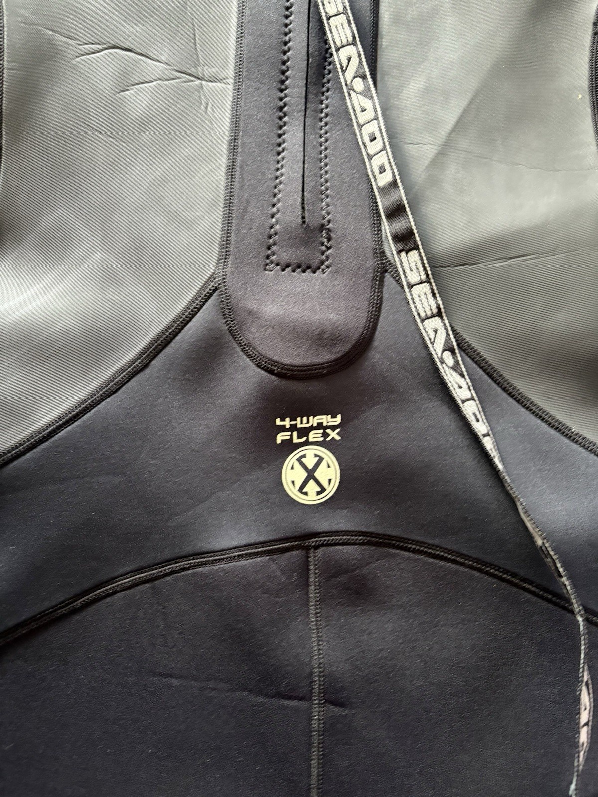 SEADOO BRP Wetsuit Stallion Shorty Spring S/S Neoprene Black Blue Gray Mens LRG