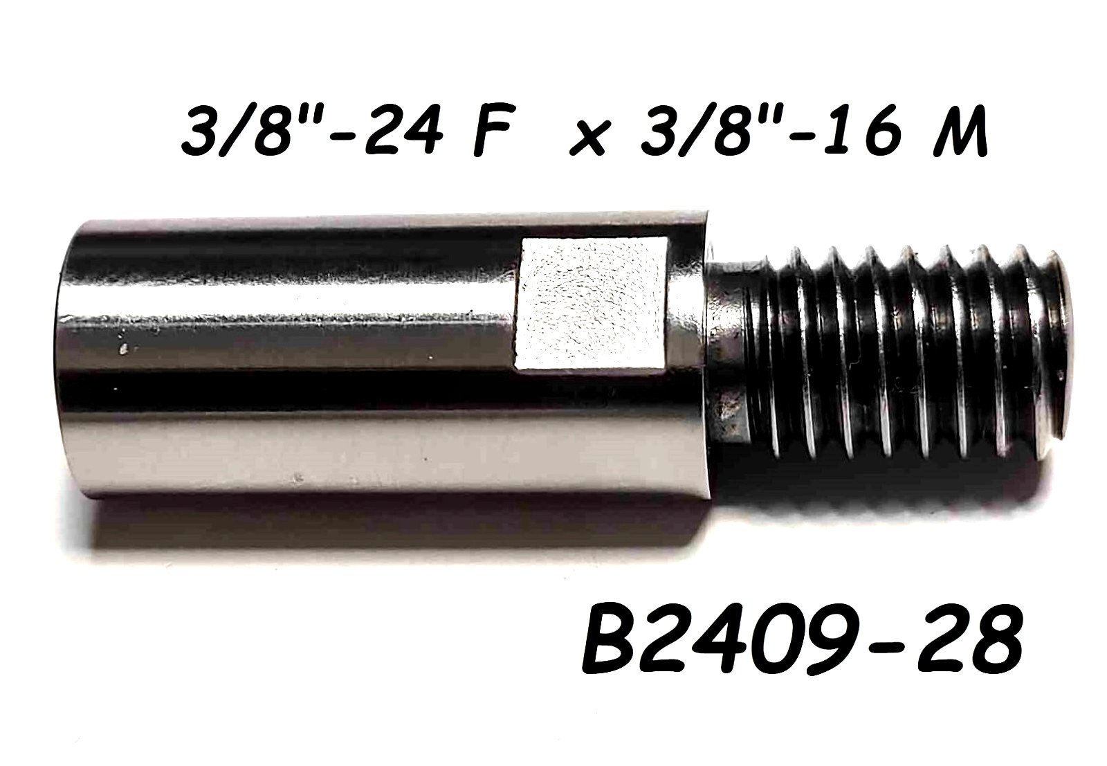 B2409-28 Adapter 3/8″-16 Male x 3/8″-24 Female Stainless Pole Spear