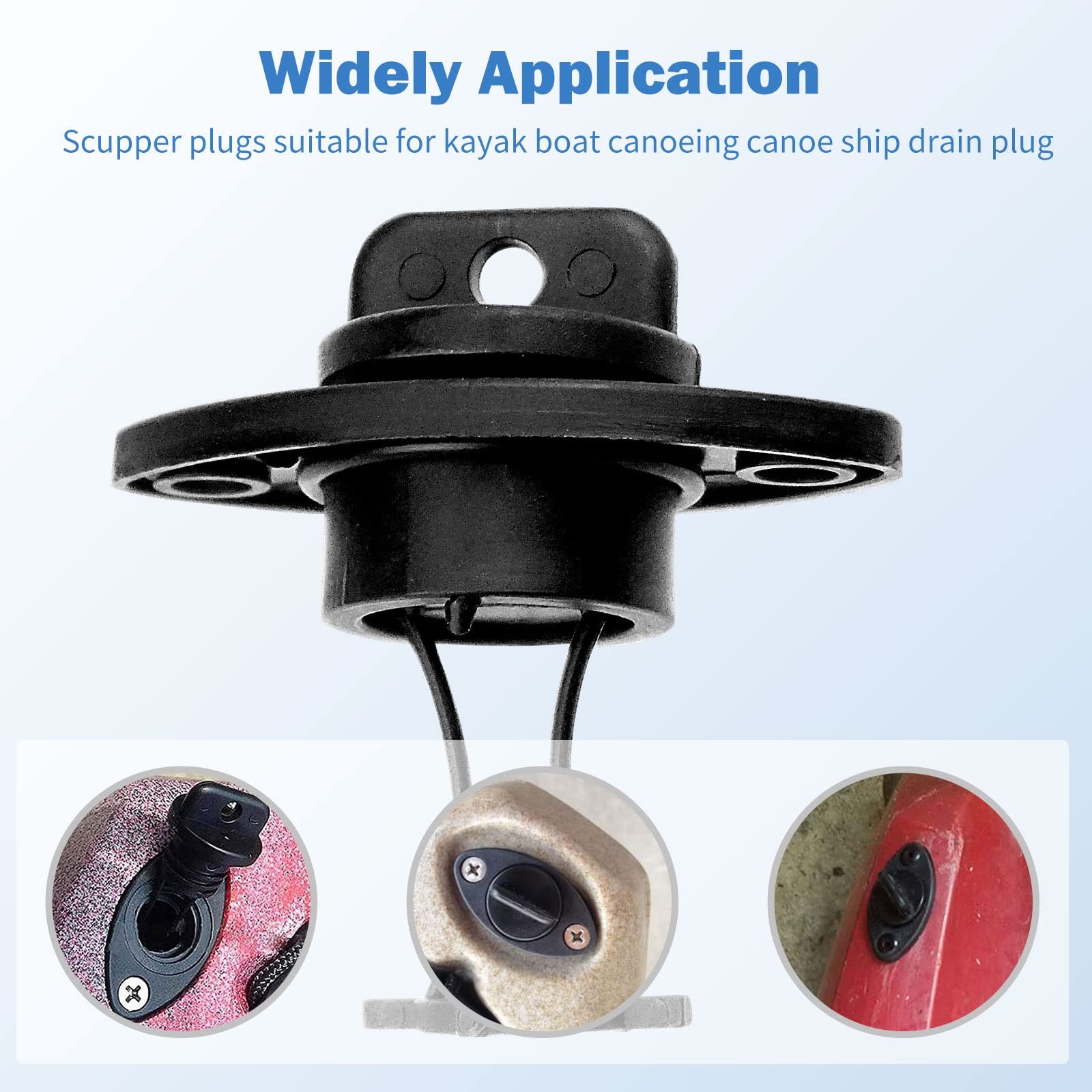 Kayak Scupper Plugs Drain Bung Kit 25mm 1 Inch Plastic Rubber For Boat Canoe