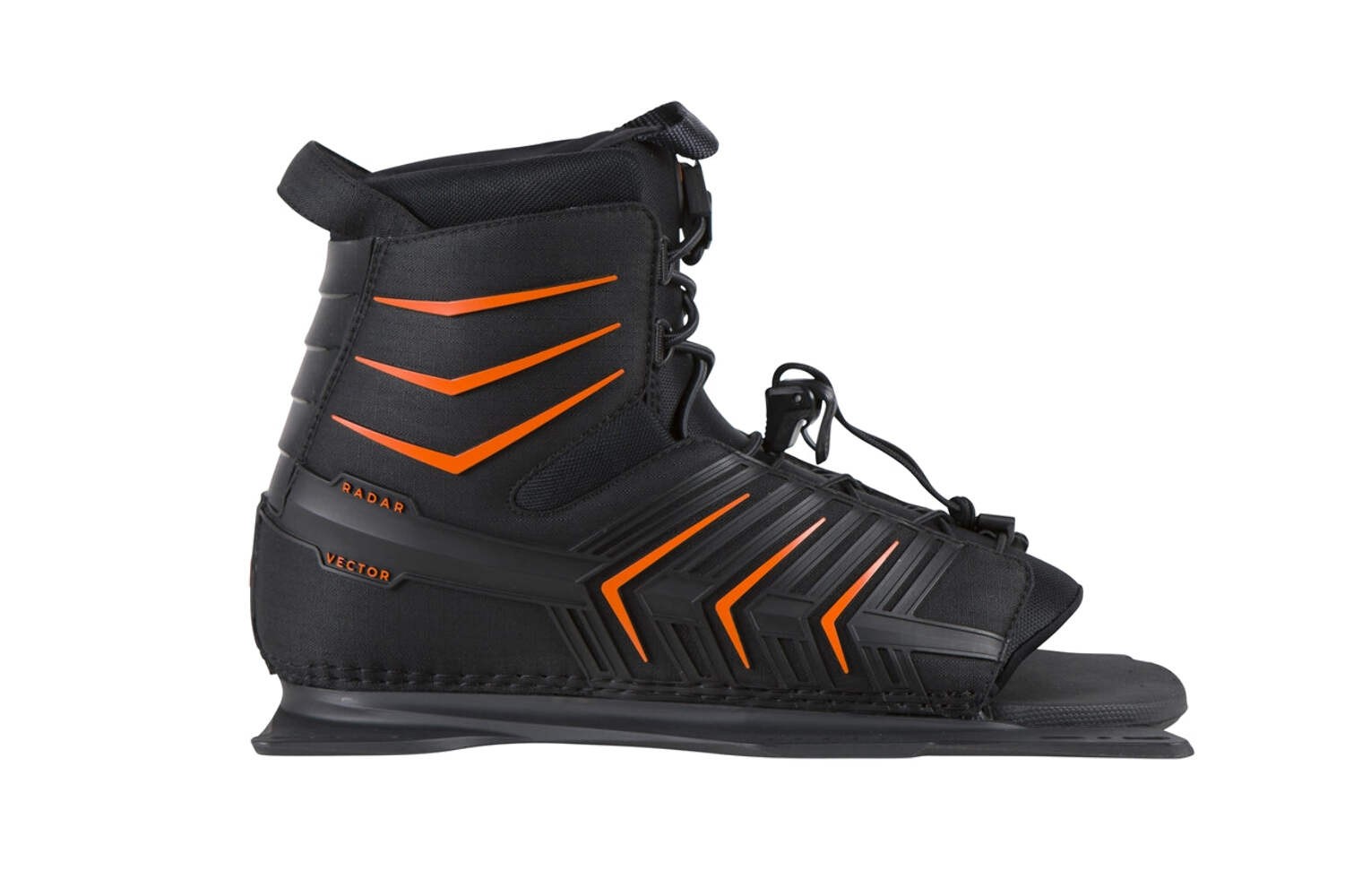 Radar Waterski Vector Boot – Black / Orange – Front Feather Frame