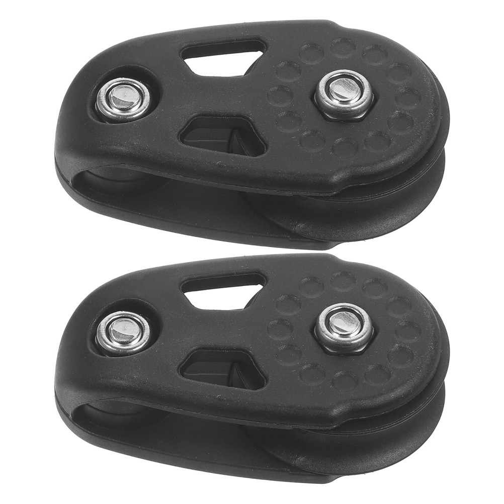 2Pcs Reusable Nylon Single Groove Pulley for Kayak Gym Use Black Lightweight