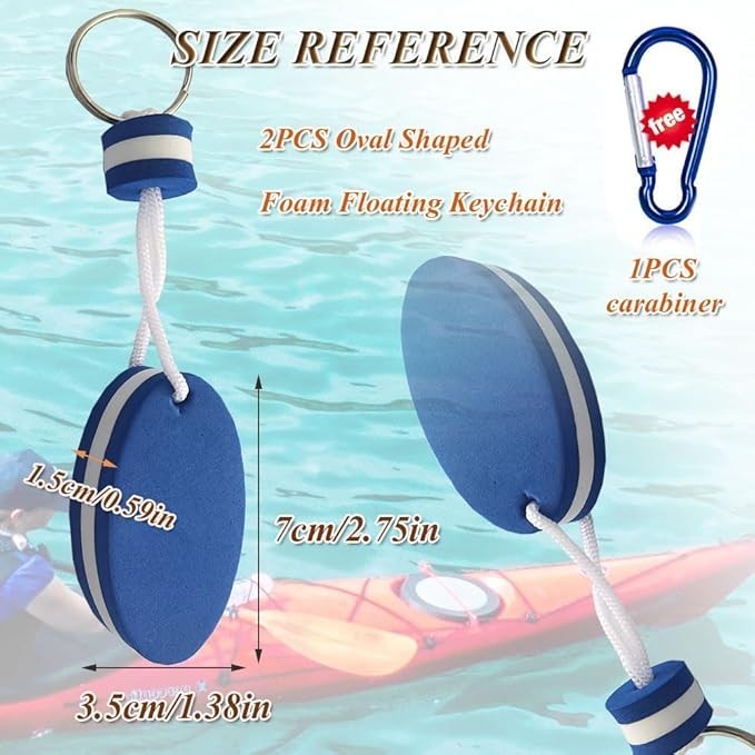 Floating Keychain for Boat Keys Float Buoy Boat Key Rings 2PCS Oval Shaped Foam