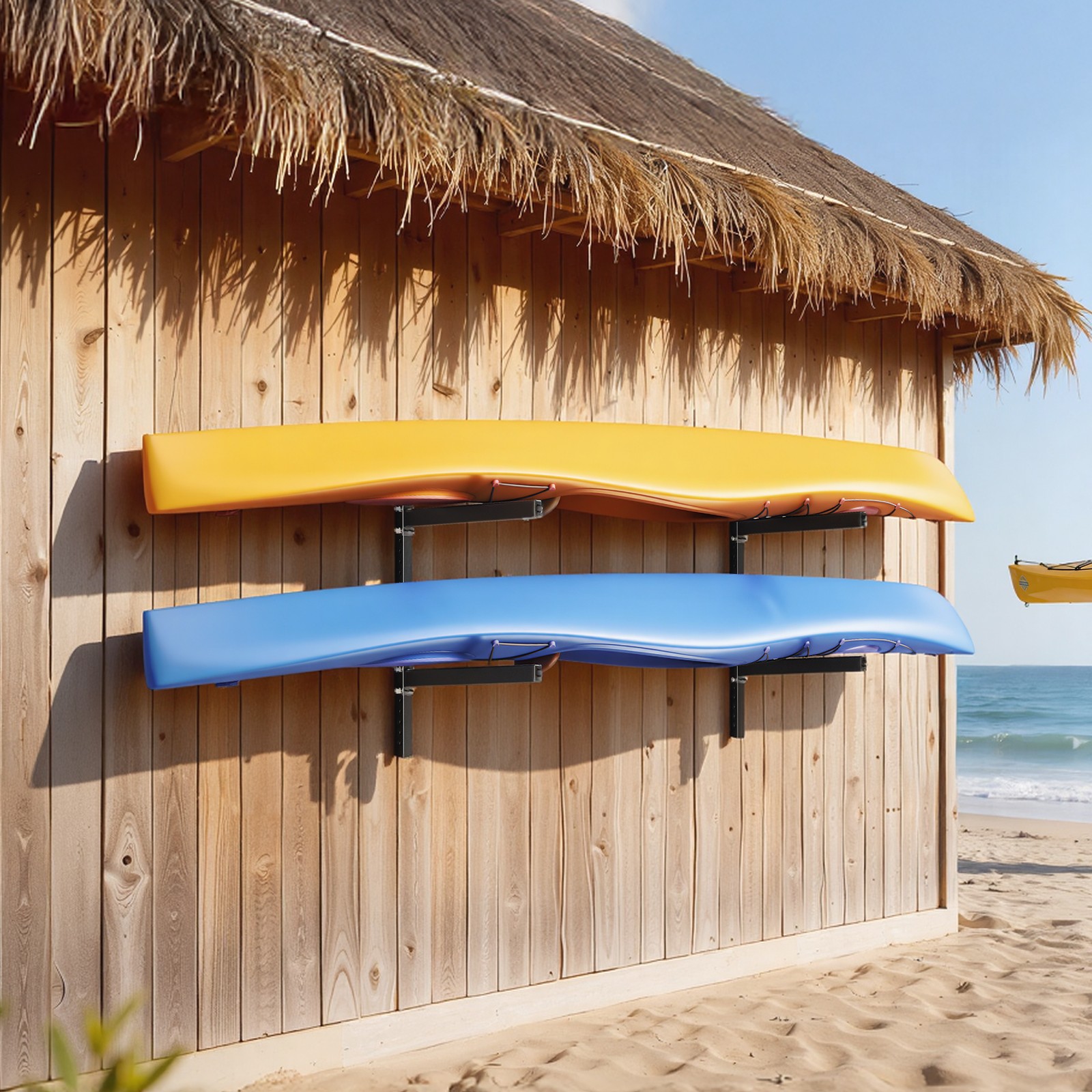 VEVOR Kayak Storage Rack Wall Mounted Kayak Rack 2 Kayaks 200 lbs Paddleboard