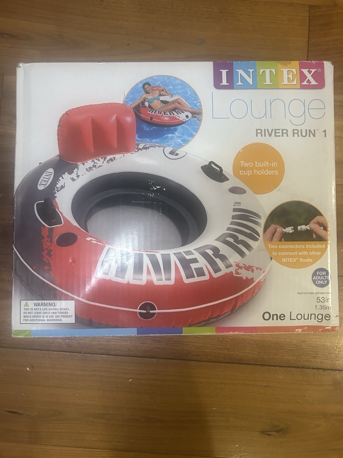 Intex River Run 1 Inflatable River Tube Lounge Float 53” NEW Open Box