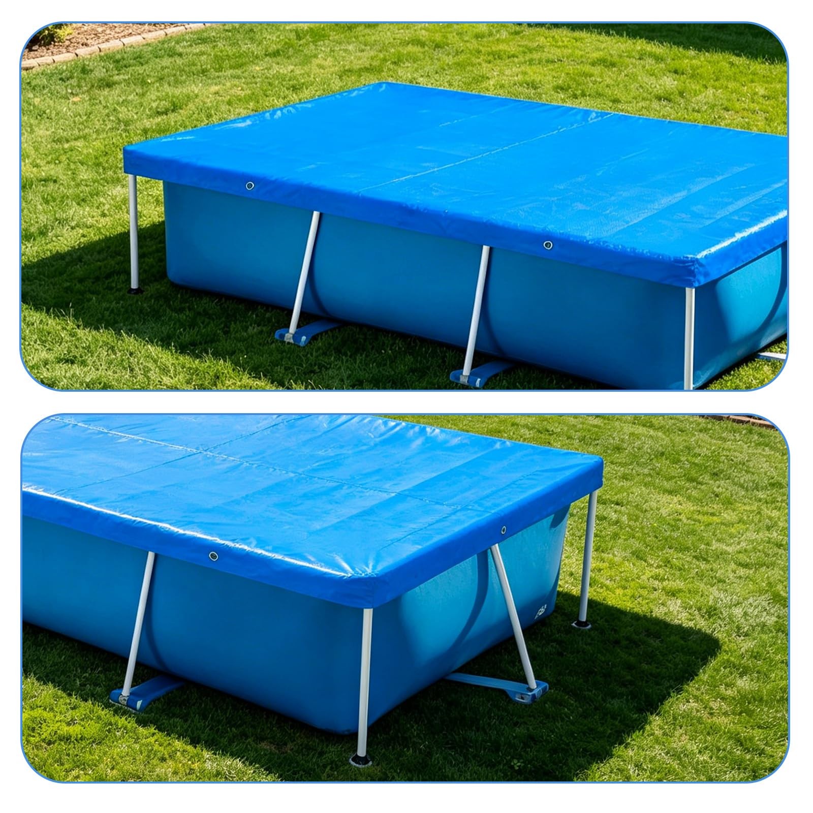 8.5 x 5.5’ Rectangular Pool Cover for Frame Above Ground Pool Cover 102″ X63″…