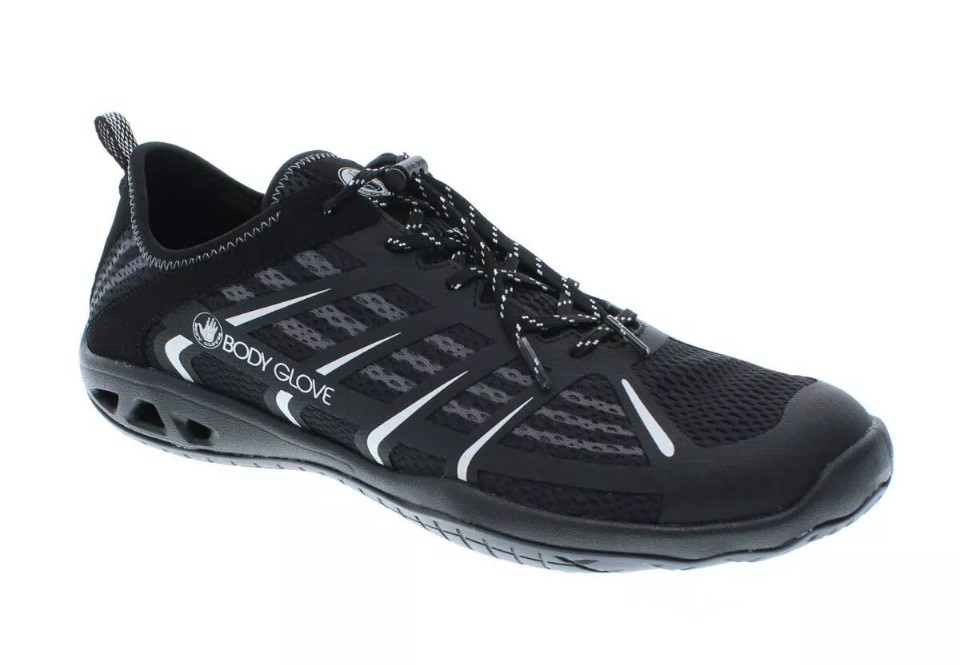 Body Glove Rapid 2.0 Water Shoes, Size 8, Color Black, Dynamo Drainage Mesh.