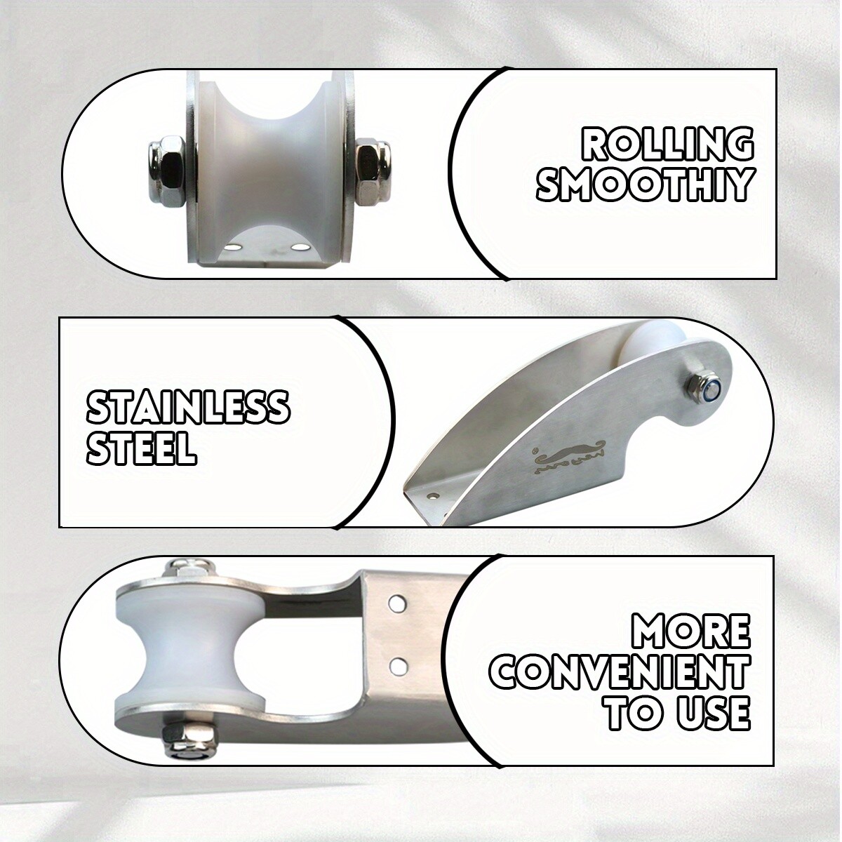 Stainless Steel Heavy Duty Bow Anchor Rubber Roller for Boat Marine Yacht Dock