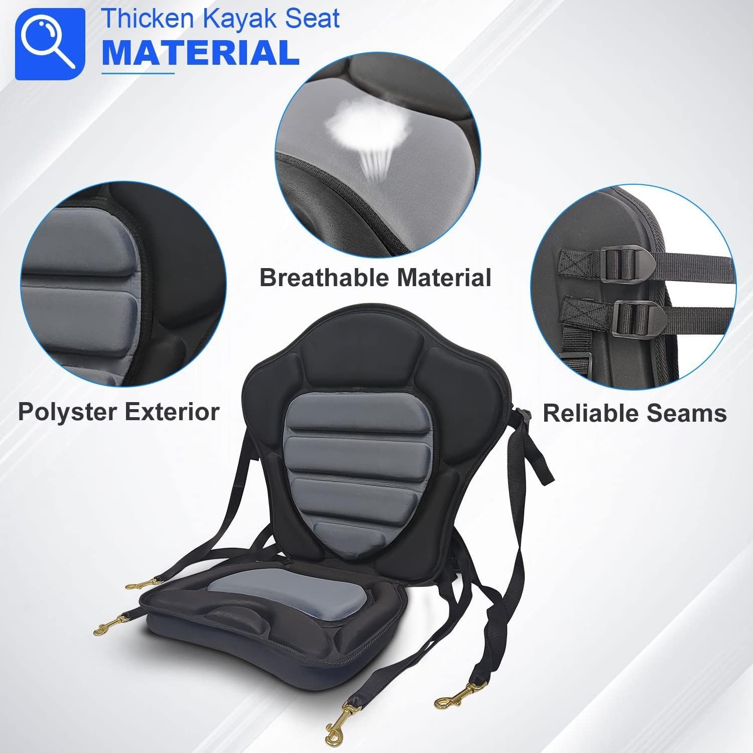 HLOGREE 1/2PCK Kayak Seats,Thicken Seat Cushion for Kayak,Padded Kayak Seat,C…