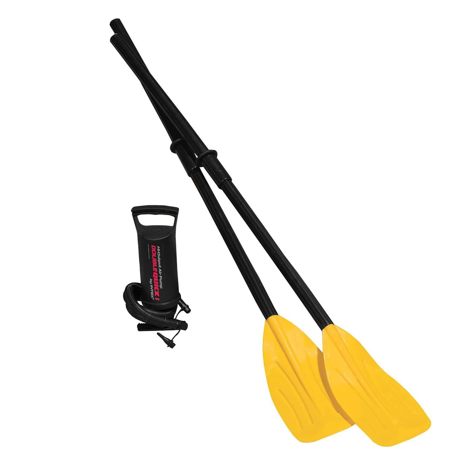 Intex Explorer 300 3 Person Yellow Inflatable Boat with Deluxe Oars and Patch