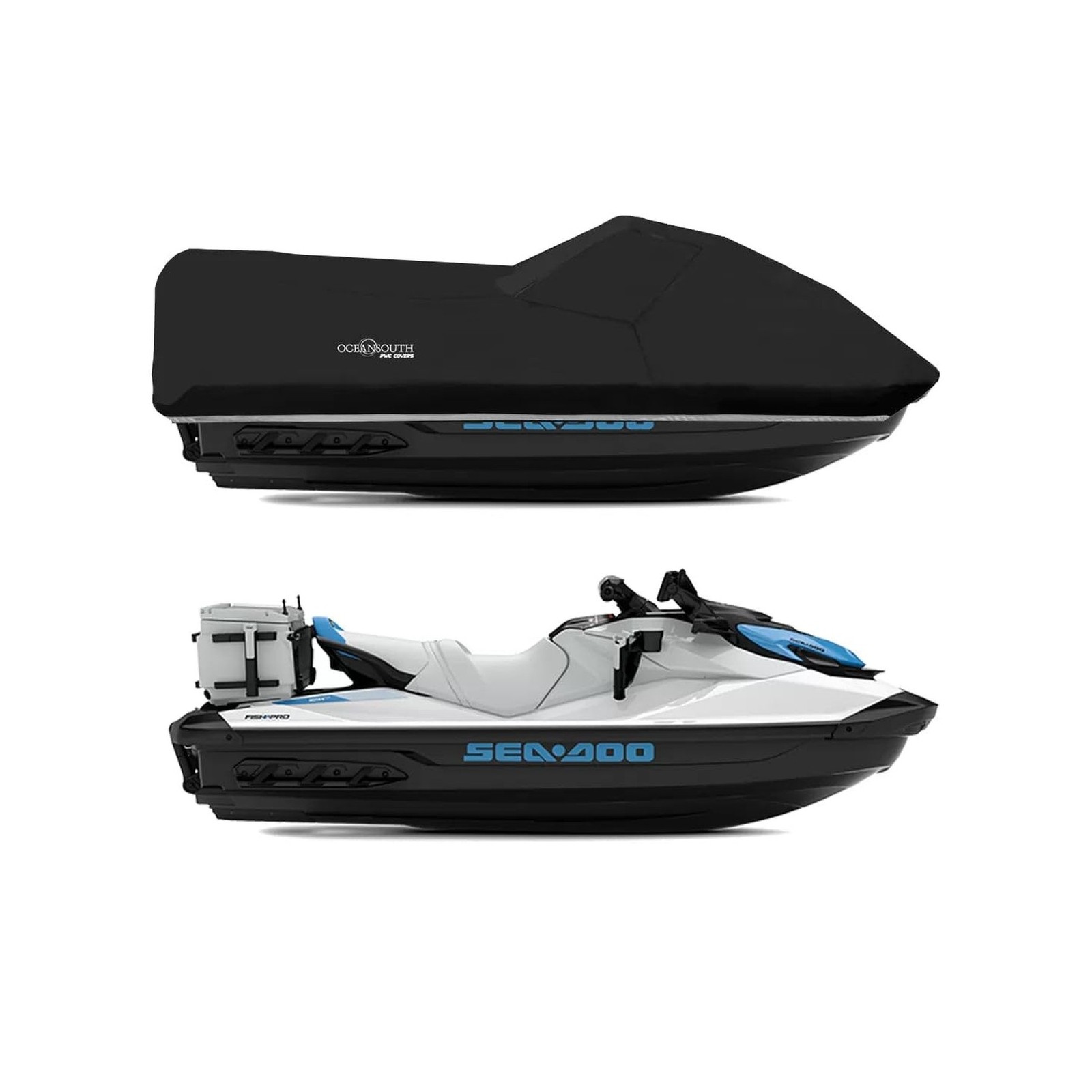 Oceansouth SEA-DOO FISHPRO Scout 130 (with Box Jet Ski Cover – Custom Fit