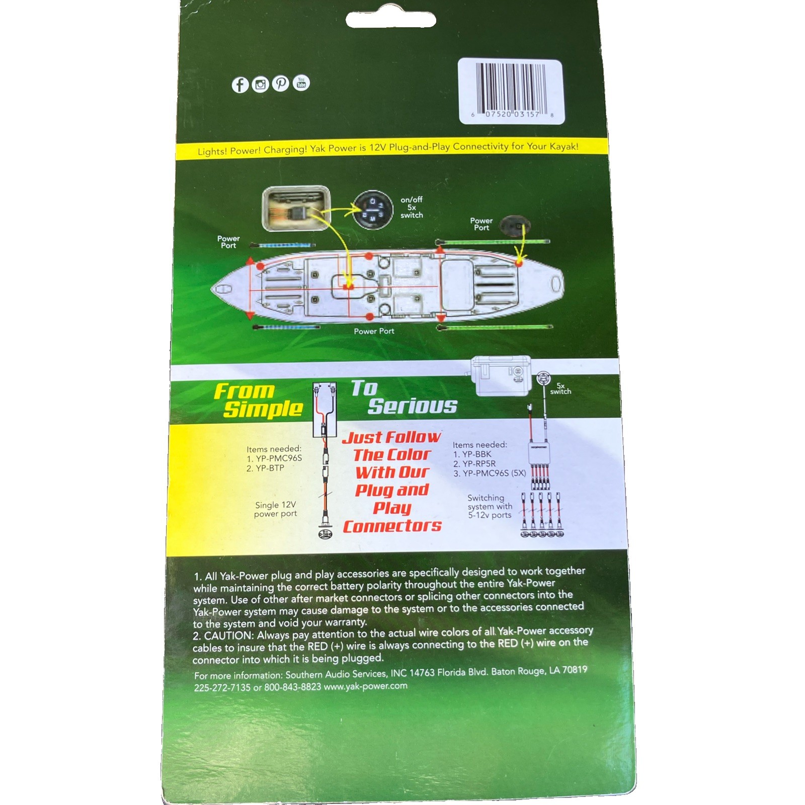Yak-Power Power Port with Wire and SAE Connector 4-Ft