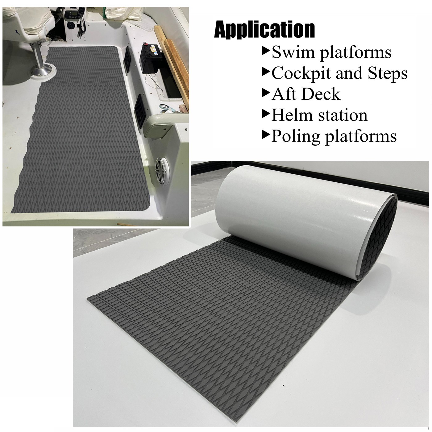Surf Traction Pad Teak Marine Kayak Flooring EVA Foam Boat Decking Mat 35”x94”