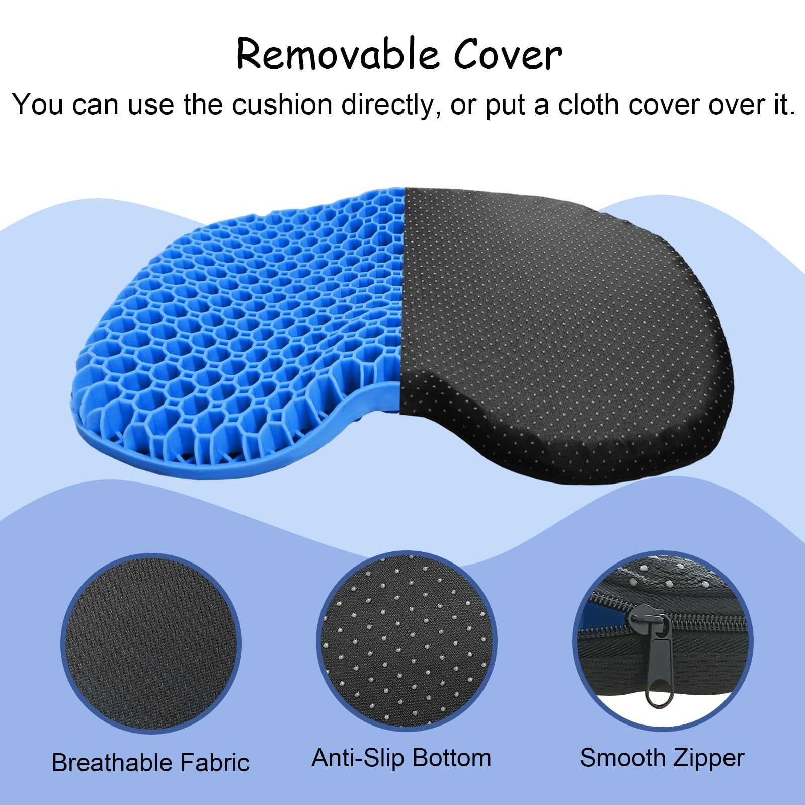 AntiSlip Kayak Seat Cushion Waterproof Thicken Gel Boat Kayak Canoe Rowing S…