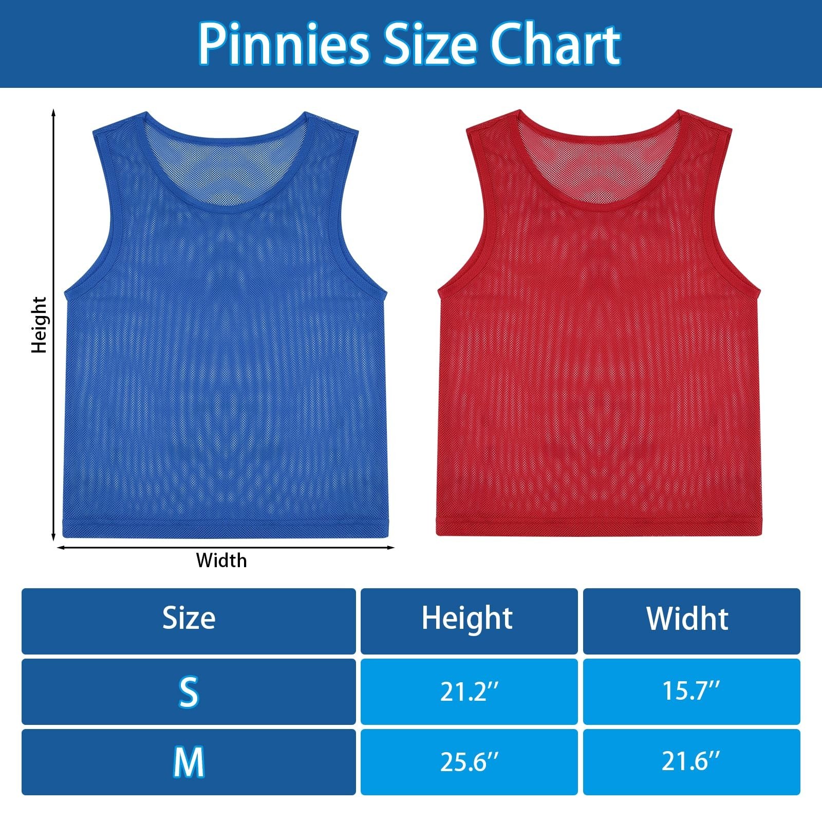 Pinnies, Soccer Pinnies, Mesh Practice Jersey Vest for Sports Adult/Youth Small