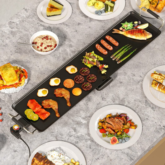 Costway 35 Inch Large Electric Griddle Nonstick BBQ Grill with Adjustable Temper