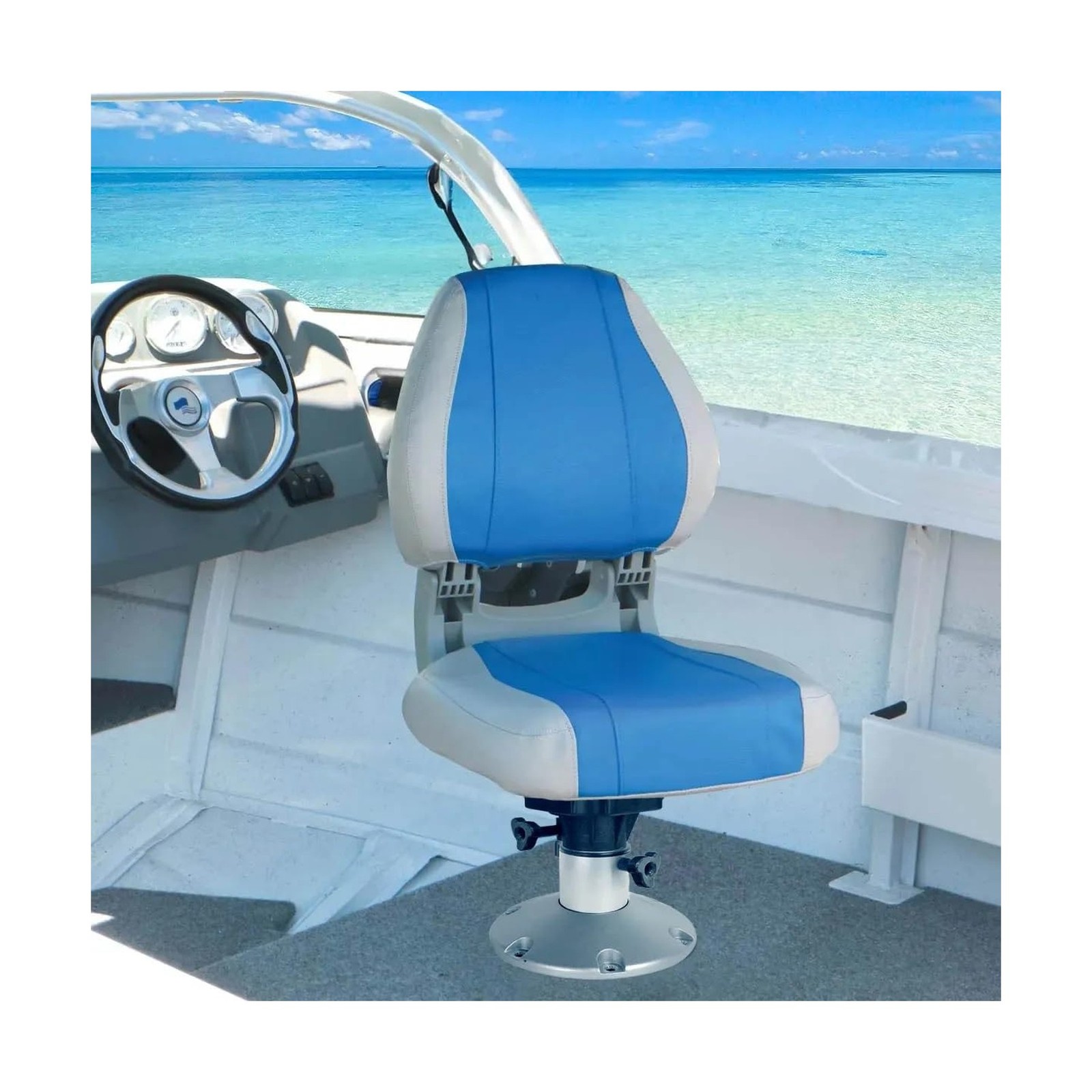 Oceansouth Adjustable Boat Seat Pedestal 13”-19” | Marine Grade Alum
