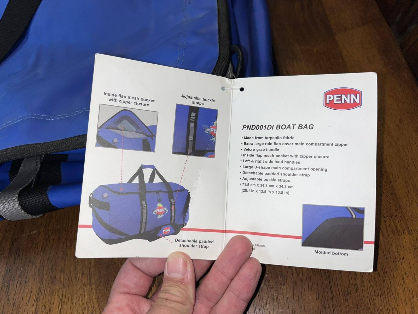 Penn XL Boat Fishing Tackle Bag Blue PND001DI-BLU 28.1”, Brand New w/ Tags