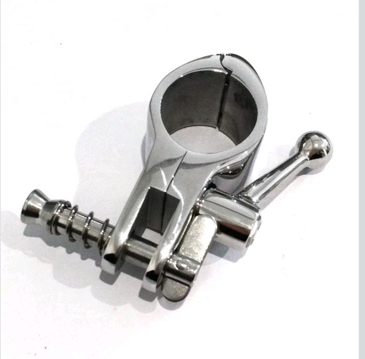 Pair of Bimini Top Hinge Rail Mount W/Boat Pin & Cam Clamp Quick Release 7/8in