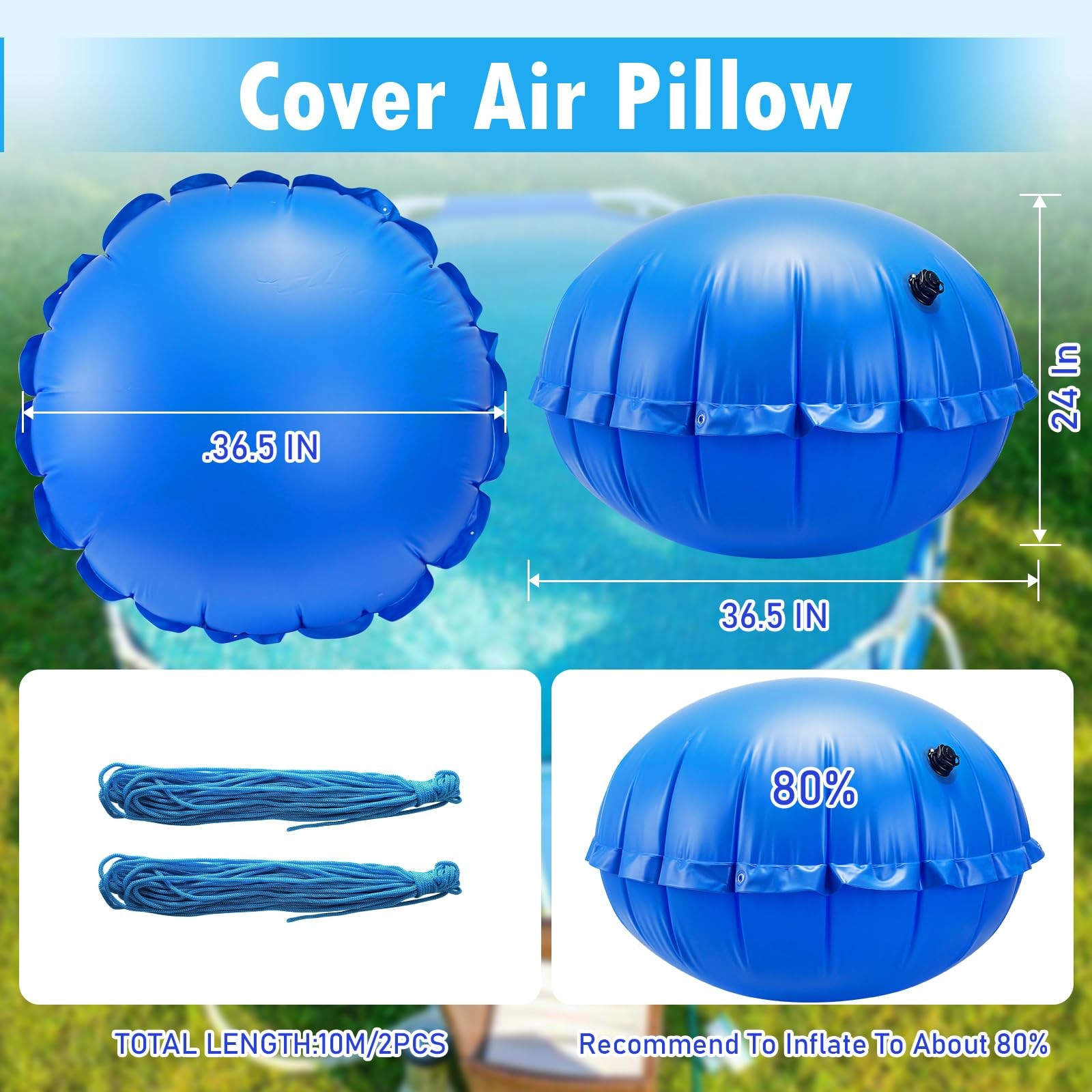 4ft Pool Pillows for Winterizing Above Ground Pools Durable PVC Air Bladders