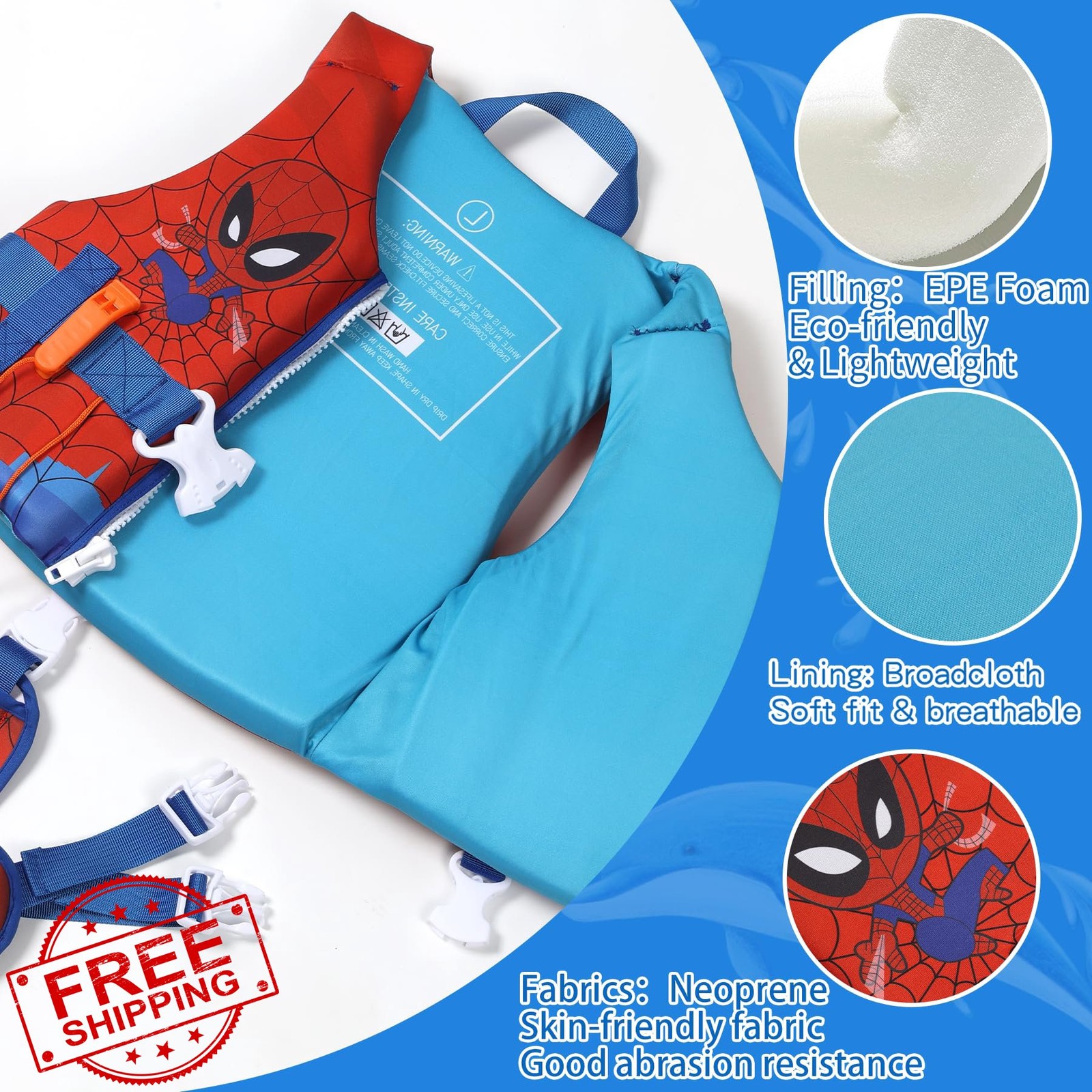 Toddler Swim Vest 20-90 lbs, Ages 1-9+, Safety Strap Jacket
