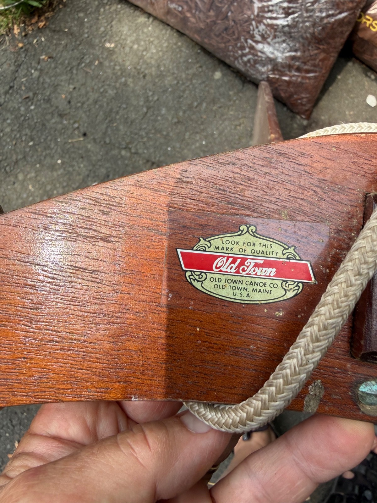 Vintage Old Town Canoe Co. Wooden Sailboat Rudder & Tiller Assembly – Rare