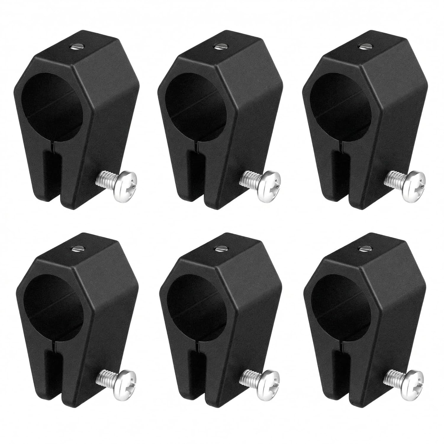 6 Pack 1 Inch Black Nylon Bimini Top Jaw Slides Boat Rail Mount Fitting
