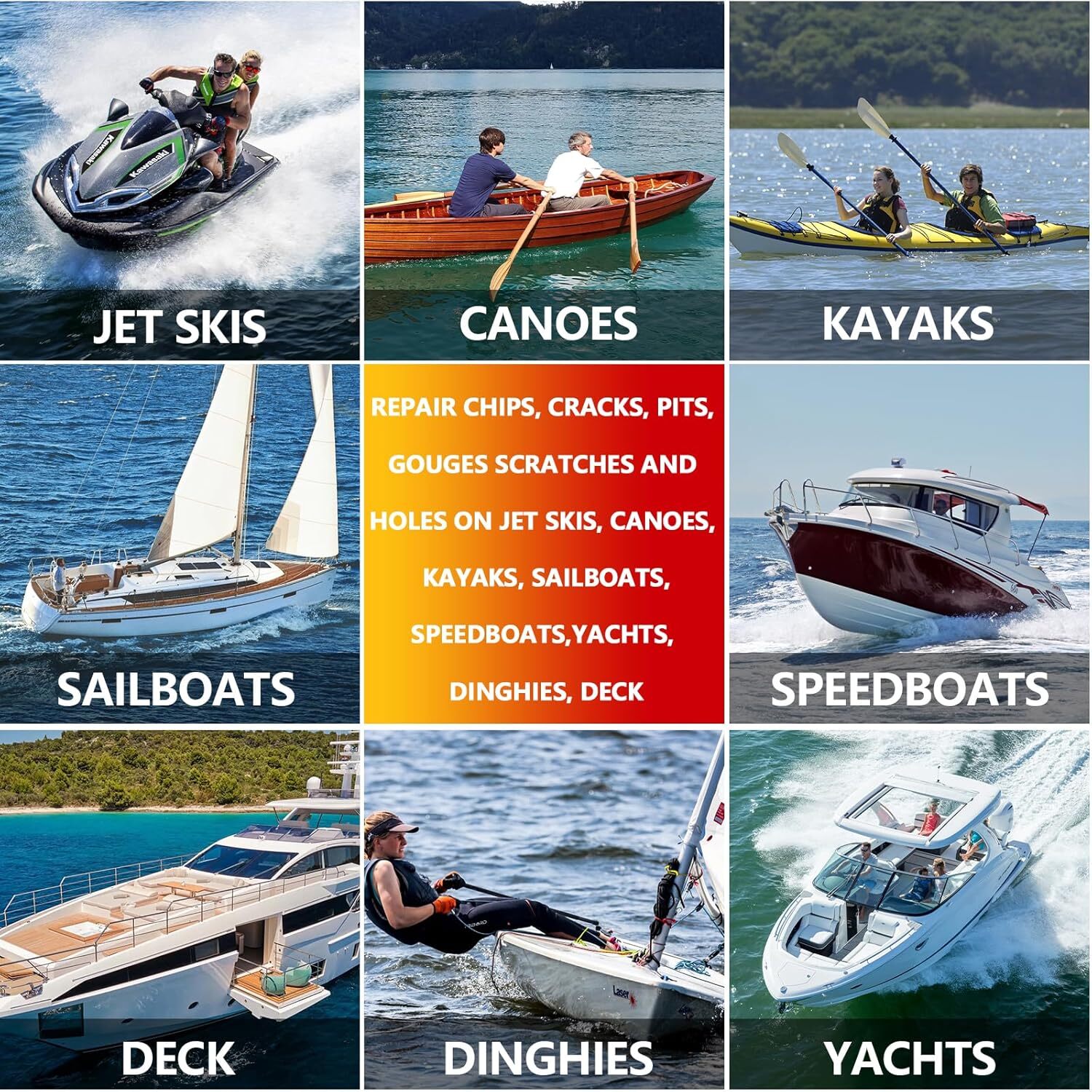 Marine Fiberglass Repair Kit for Boats, Gel Coat Boats,…