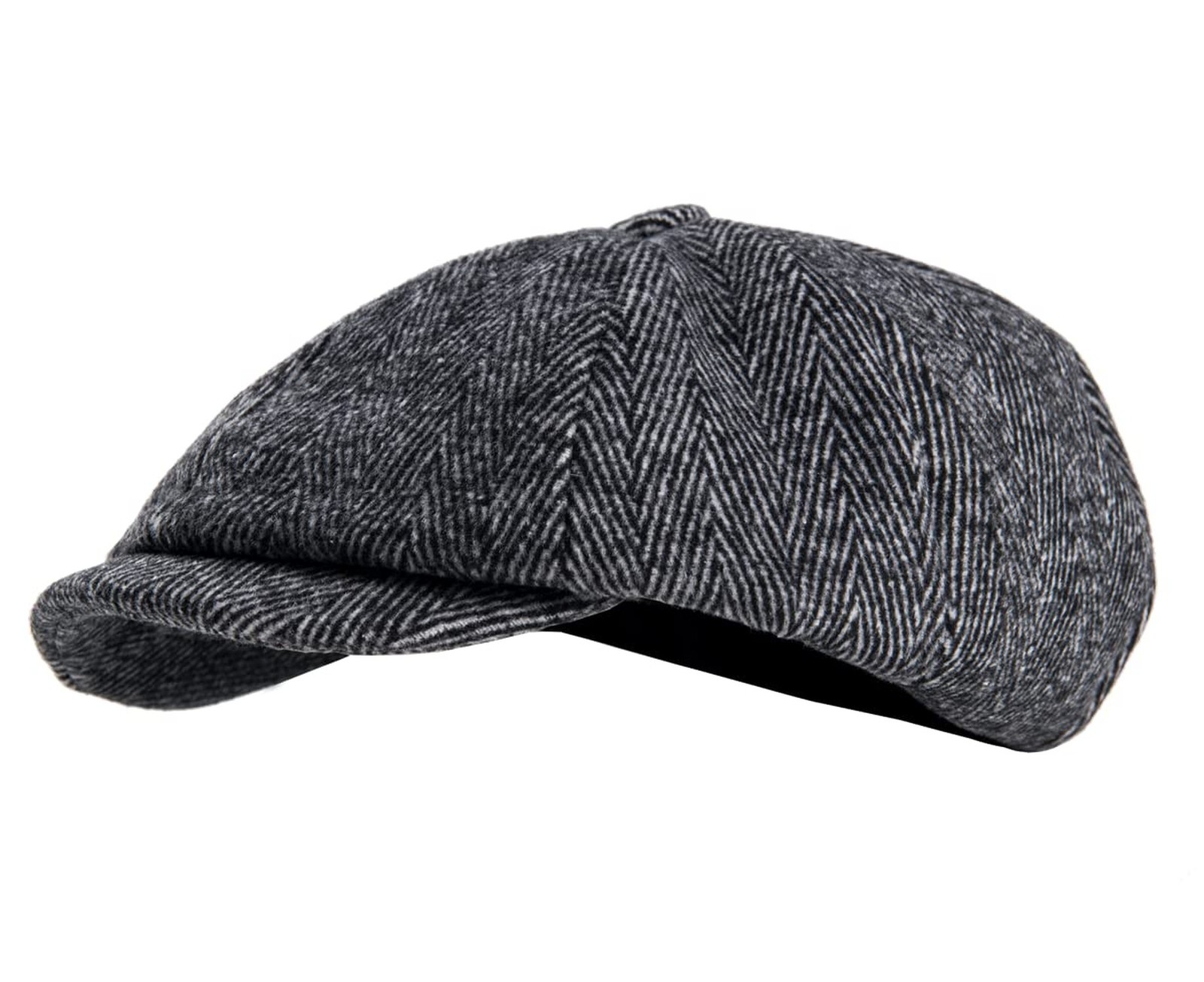 2 Pack Newsboy Cap Peaky Herringbone Baker Boy Flat Caps for Men Women (Black…