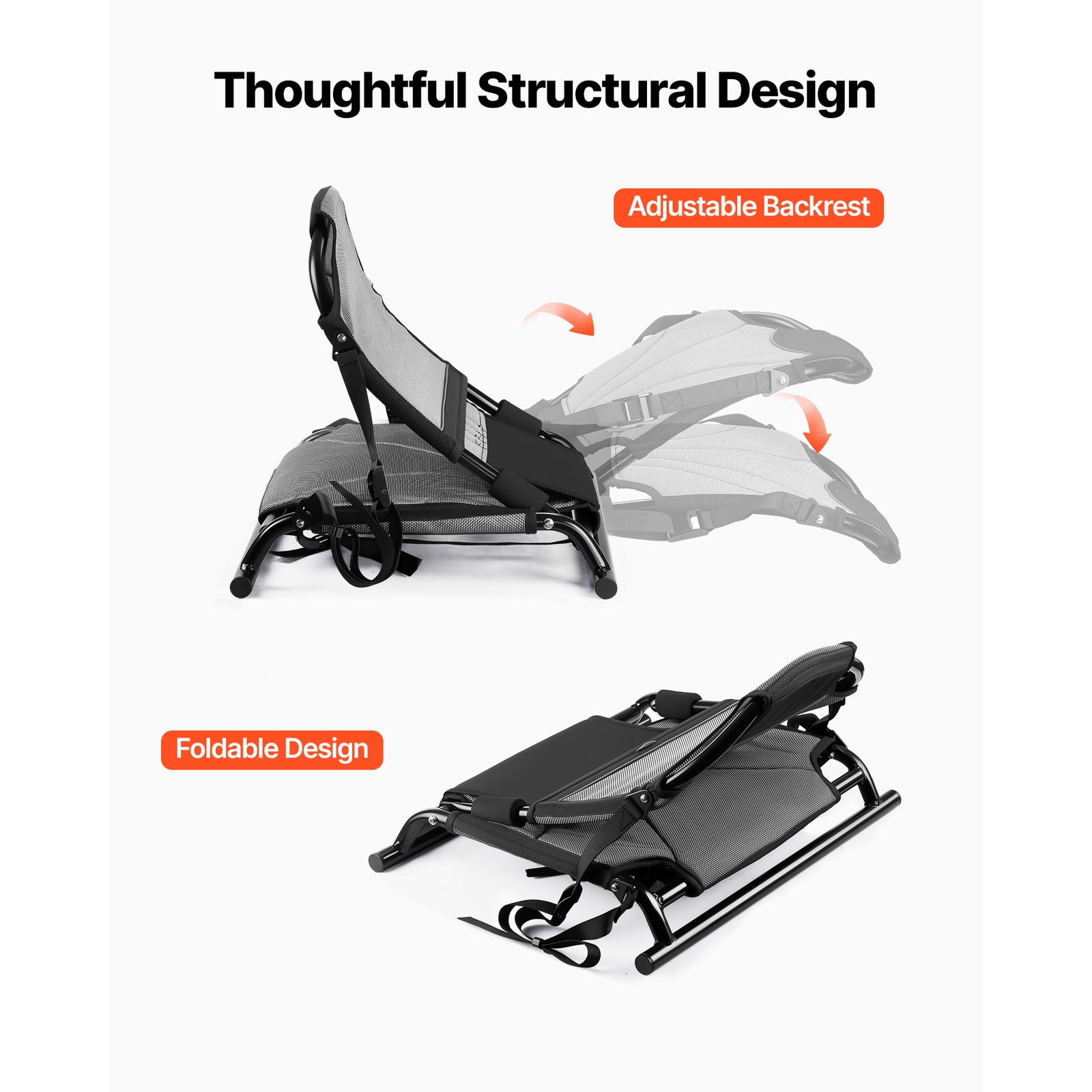 Uimoso Folding Kayak Seat Breathable Boat Seat for Rafting Inflatable Kayak Fish