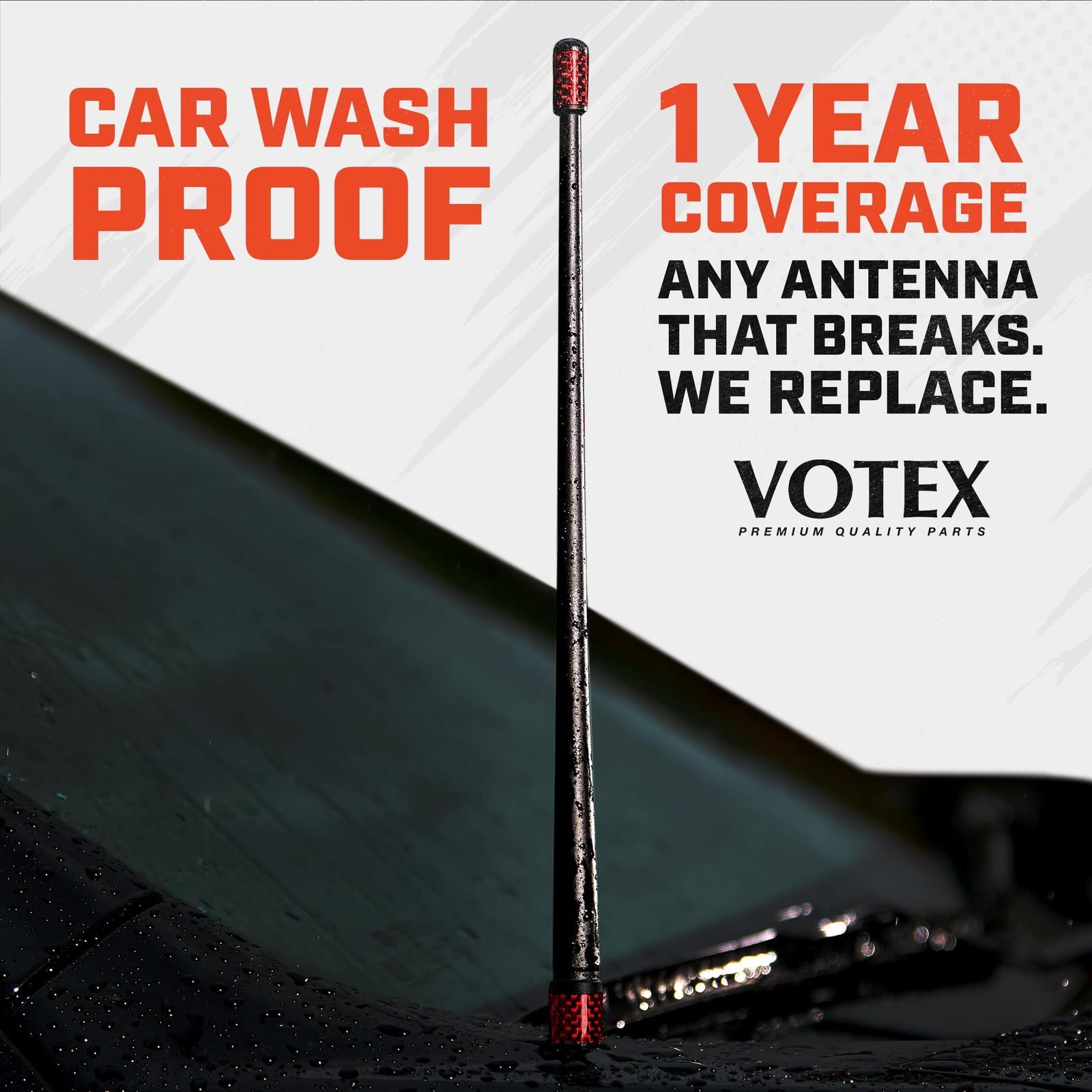 Votex – The Spartan – 13 3/4 Inch Rubber Antenna – USA Stainless Steel Thread…