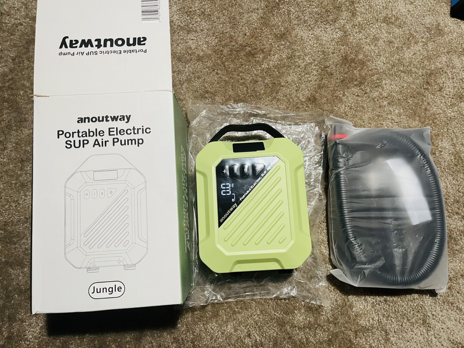 Anoutway 20PSI Electric SUP Air Pump | Inflator for Paddle Board, boat, kayak